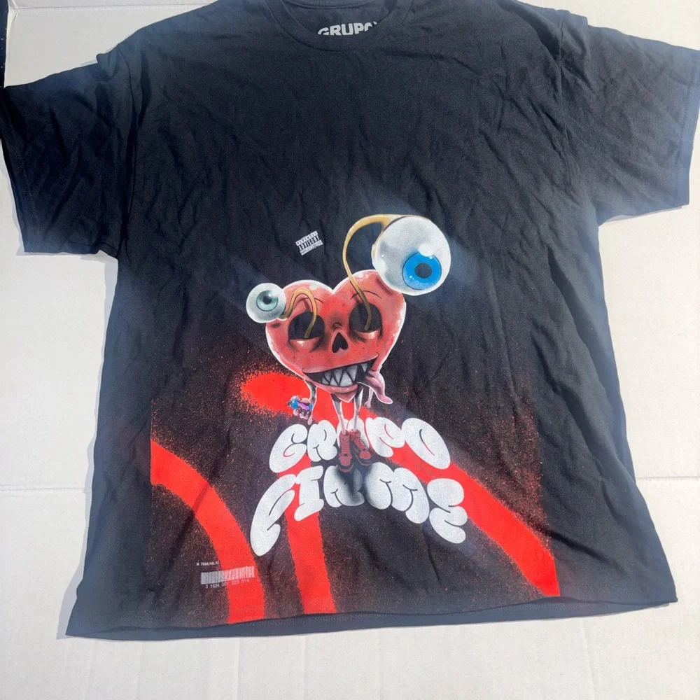 Grupo Firme 2024 La Última Peda Tour Shirt XL Graffiti Heart Official VIP Merch!